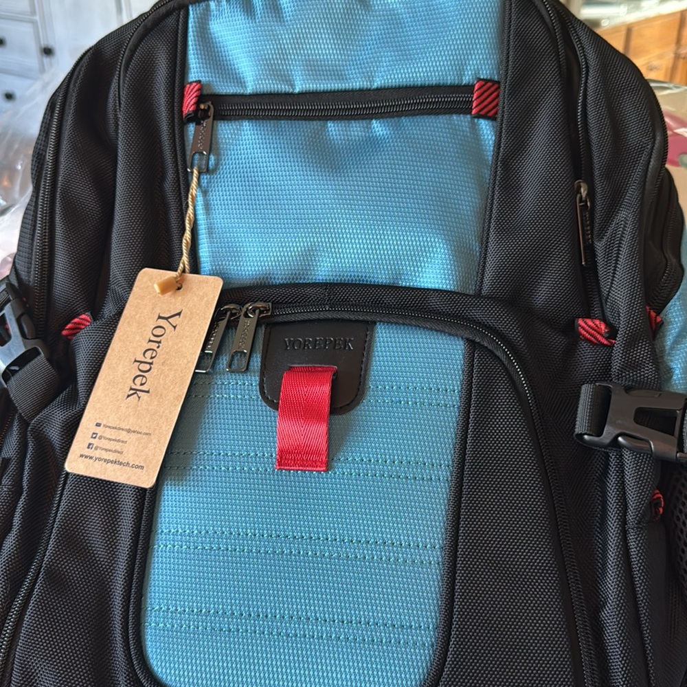 Yorepek Blue and Black Adult Laptop Backpack NWT
